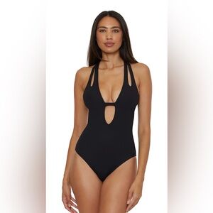 NWOT Becca Color Code Plunge  One piece swimsuit.